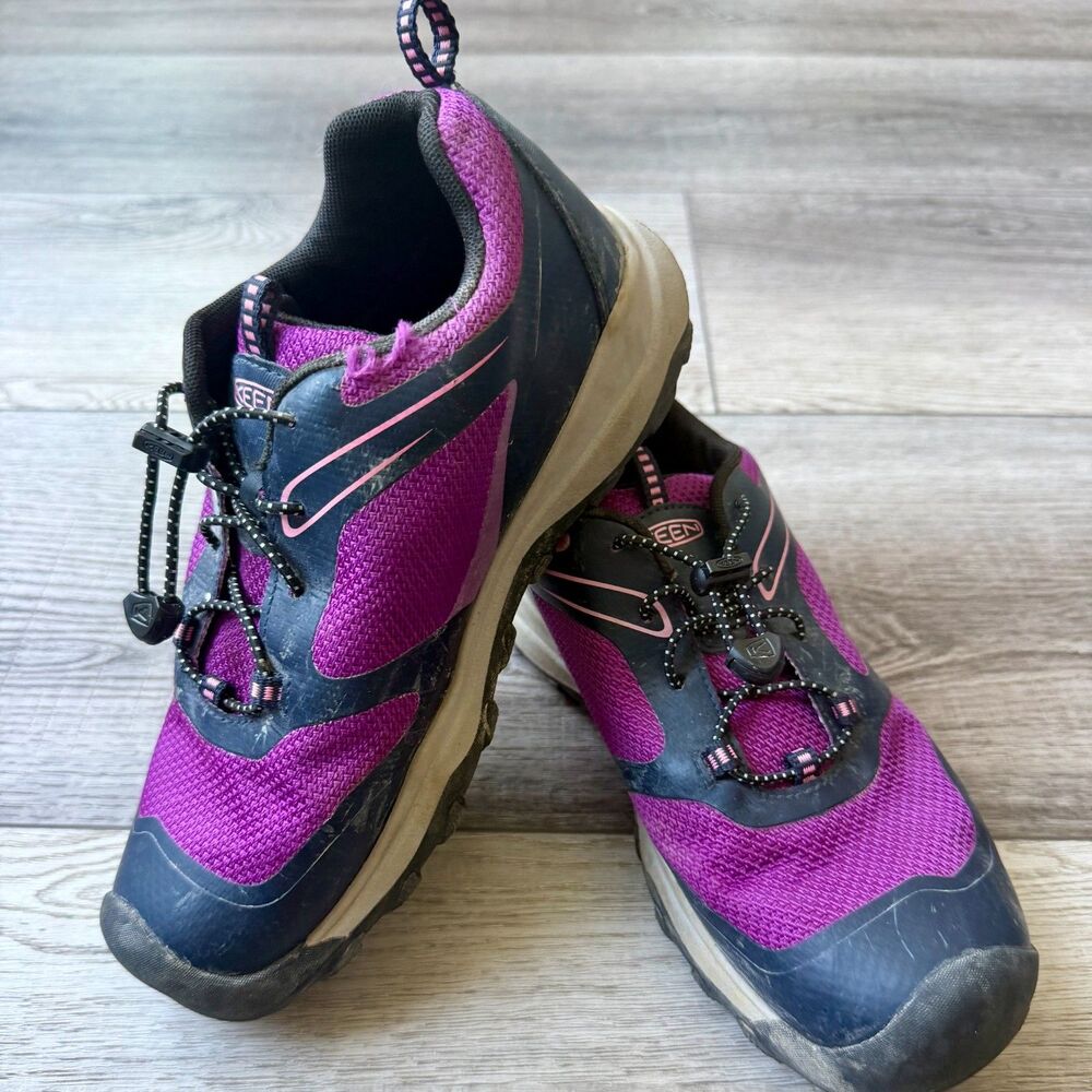 Keen Wanduro Low Waterproof Girls Hiking Trail Shoes Sz 4 Sky Captain/Charisma